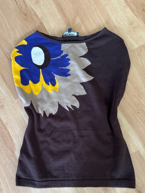 Evan Picone Tops - Evan Picone Y2K Brown Floral Sleeveless Knit Size Petite Small
